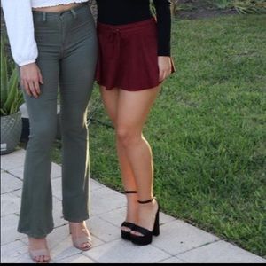 Burgundy Suede Skort